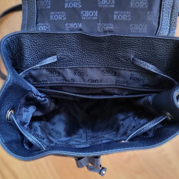 Michael Kors Black Leather Rachel Backpack, Never Used - Picture 6 of 8